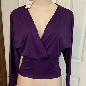NWT Express purple long sleeve blouse Medium